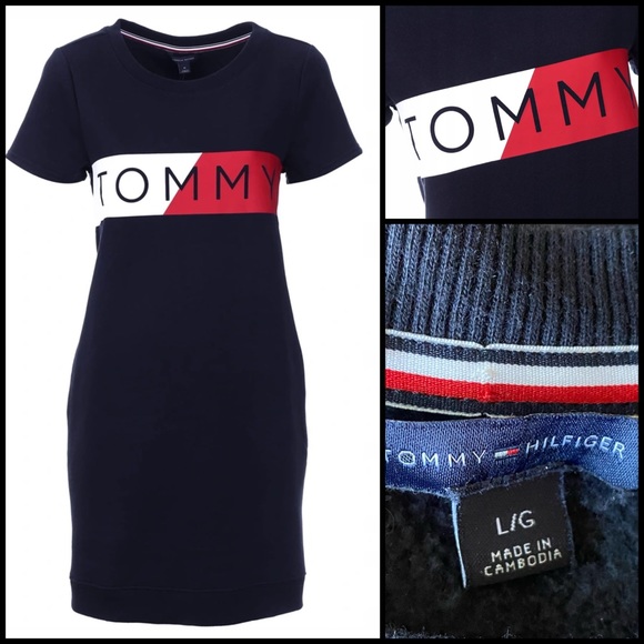 Tommy Hilfiger Popover Pullover Sweatshirt Dress - Picture 2 of 13